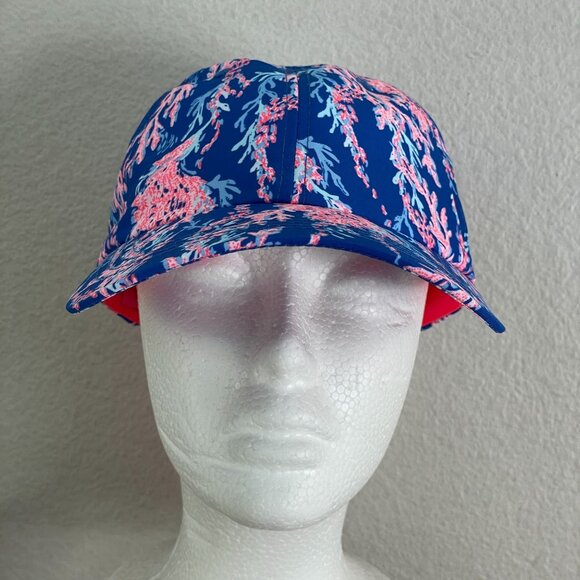 NEW Lilly Pulitzer Womens Run Around Baseball Hat Borealis Blue Cap Adjustable - Picture 2 of 13